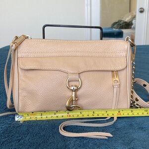 Rebecca Minkoff OG Beige Pebbled Leather Crossbody with Gold Hardware